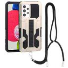 For Samsung Galaxy A53 5G Vanguard Lanyard Kickstand TPU + PC Phone Case(Gold) - 1