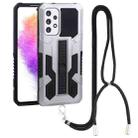 For Samsung Galaxy A73 5G Vanguard Lanyard Kickstand TPU + PC Phone Case(Silver) - 1