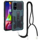 For Samsung Galaxy M52 Vanguard Lanyard Kickstand TPU + PC Phone Case(Green) - 1