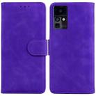 For Infinix Zero X Neo X6810 Skin Feel Pure Color Flip Leather Phone Case(Purple) - 1