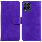 For Samsung Galaxy M53 5G Skin Feel Pure Color Flip Leather Phone Case(Purple) - 1