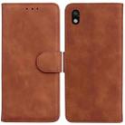 For Sony Xperia Ace III Skin Feel Pure Color Flip Leather Phone Case(Brown) - 1