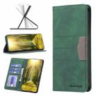 For Infinix Hot 11s NFC BF10 Color Block Magnetic Flip Leather Phone Case(Green) - 1