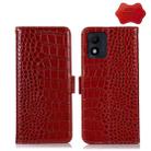 For Alcatel 1B 2022 Crocodile Top Layer Cowhide Leather Phone Case(Red) - 1