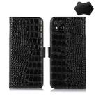 For Xiaomi Redmi 10A / 9C Crocodile Top Layer Cowhide Leather Phone Case(Black) - 1