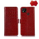 For Xiaomi Redmi 10A / 9C Crocodile Top Layer Cowhide Leather Phone Case(Red) - 1