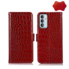 For Samsung Galaxy F23 5G / M23 Crocodile Top Layer Cowhide Leather Phone Case(Red) - 1
