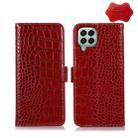 For Samsung Galaxy M33 5G Crocodile Top Layer Cowhide Leather Phone Case(Red) - 1