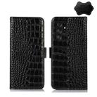 For Samsung Galaxy S22 Ultra 5G Crocodile Top Layer Cowhide Leather Phone Case(Black) - 1