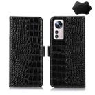 For Xiaomi 12 Pro Crocodile Top Layer Cowhide Leather Phone Case(Black) - 1