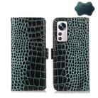 For Xiaomi 12 Pro Crocodile Top Layer Cowhide Leather Phone Case(Green) - 1