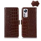 For Xiaomi 12 Pro Crocodile Top Layer Cowhide Leather Phone Case(Brown) - 1