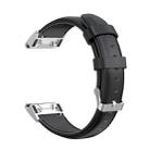 For Garmin Fenix 6S / Fenix 7S Oil Wax Calfskin Leather Watch Band(Black) - 1