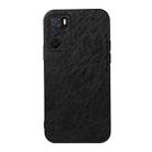 For OPPO A16 Accurate Hole Crazy Horse Texture PU Phone Case(Black) - 1