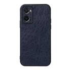 For OPPO A76 Accurate Hole Crazy Horse Texture PU Phone Case(Blue) - 1