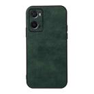 For OPPO A76 Accurate Hole Two-color Litchi Texture PU Phone Case(Green) - 1