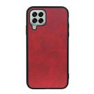 For Samsung Galaxy M33 5G Two-color Calf Texture PU Phone Case(Red) - 1