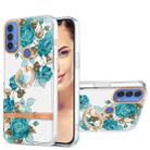 For Motorola Moto E20 / E30 / E40 Ring IMD Flowers TPU Phone Case(Blue Rose) - 1