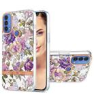 For Motorola Moto E20 / E30 / E40 Ring IMD Flowers TPU Phone Case(Purple Peony) - 1