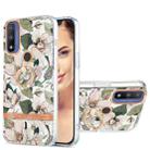 For Motorola Moto G Pure Ring IMD Flowers TPU Phone Case(Green Gardenia) - 1