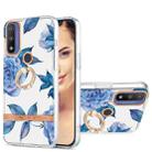 For Motorola Moto G Pure Ring IMD Flowers TPU Phone Case(Blue Peony) - 1