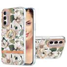 For Motorola Moto G Stylus 2022 4G Ring IMD Flowers TPU Phone Case(Green Gardenia) - 1