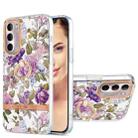 For Motorola Moto G Stylus 2022 4G Ring IMD Flowers TPU Phone Case(Purple Peony) - 1