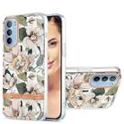 For Motorola Moto G31 / G41 Ring IMD Flowers TPU Phone Case(Green Gardenia) - 1