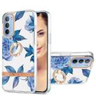 For Motorola Moto G31 / G41 Ring IMD Flowers TPU Phone Case(Blue Peony) - 1