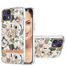 For Motorola Moto G50 5G Ring IMD Flowers TPU Phone Case(Green Gardenia) - 1