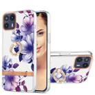 For Motorola Moto G50 5G Ring IMD Flowers TPU Phone Case(Purple Begonia) - 1