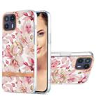 For Motorola Moto G50 5G Ring IMD Flowers TPU Phone Case(Pink Gardenia) - 1