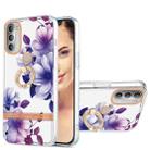 For Motorola Moto G51 5G Ring IMD Flowers TPU Phone Case(Purple Begonia) - 1