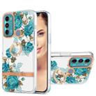 For Motorola Moto G60 / G40 Fusion Ring IMD Flowers TPU Phone Case(Blue Rose) - 1