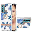 For Motorola Moto G60 / G40 Fusion Ring IMD Flowers TPU Phone Case(Blue Peony) - 1