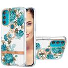 For Motorola Moto G71 5G Ring IMD Flowers TPU Phone Case(Blue Rose) - 1