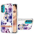 For Motorola Moto G71 5G Ring IMD Flowers TPU Phone Case(Purple Begonia) - 1