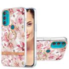 For Motorola Moto G71 5G Ring IMD Flowers TPU Phone Case(Pink Gardenia) - 1