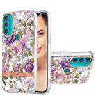 For Motorola Moto G71 5G Ring IMD Flowers TPU Phone Case(Purple Peony) - 1