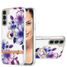 For Motorola Moto G200 Ring IMD Flowers TPU Phone Case(Purple Begonia) - 1