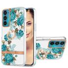 For Motorola Moto Edge 20 Ring IMD Flowers TPU Phone Case(Blue Rose) - 1