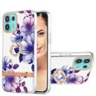 For Motorola Moto Edge 20 Lite Ring IMD Flowers TPU Phone Case(Purple Begonia) - 1