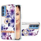 For Motorola Moto Edge 20 Pro Ring IMD Flowers TPU Phone Case(Purple Begonia) - 1