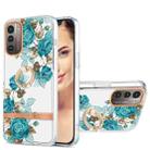 For Nokia G21 / G11 Ring IMD Flowers TPU Phone Case(Blue Rose) - 1