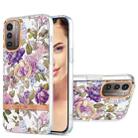 For Nokia G21 / G11 Ring IMD Flowers TPU Phone Case(Purple Peony) - 1