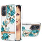 For OnePlus Nord N20 5G Ring IMD Flowers TPU Phone Case(Blue Rose) - 1