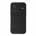 For vivo X80 Pro Accurate Hole Carbon Fiber Texture Shockproof Case(Black) - 1