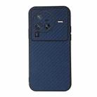 For vivo X80 Pro Accurate Hole Carbon Fiber Texture Shockproof Case(Blue) - 1