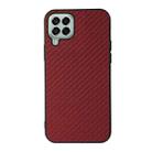 For Samsung Galaxy M33 5G Carbon Fiber Texture Shockproof Case(Red) - 1