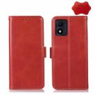 For Alcatel 1B 2022 Crazy Horse Top Layer Cowhide Leather Phone Case(Red) - 1